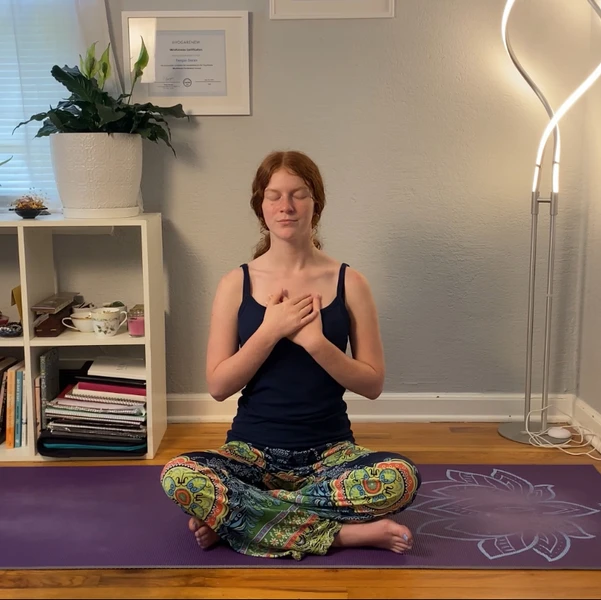 Woman meditation while sitting