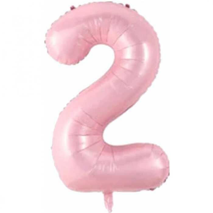 Thumbnail: 34" (76 Cm) Pembe Rakam Folyo Balon