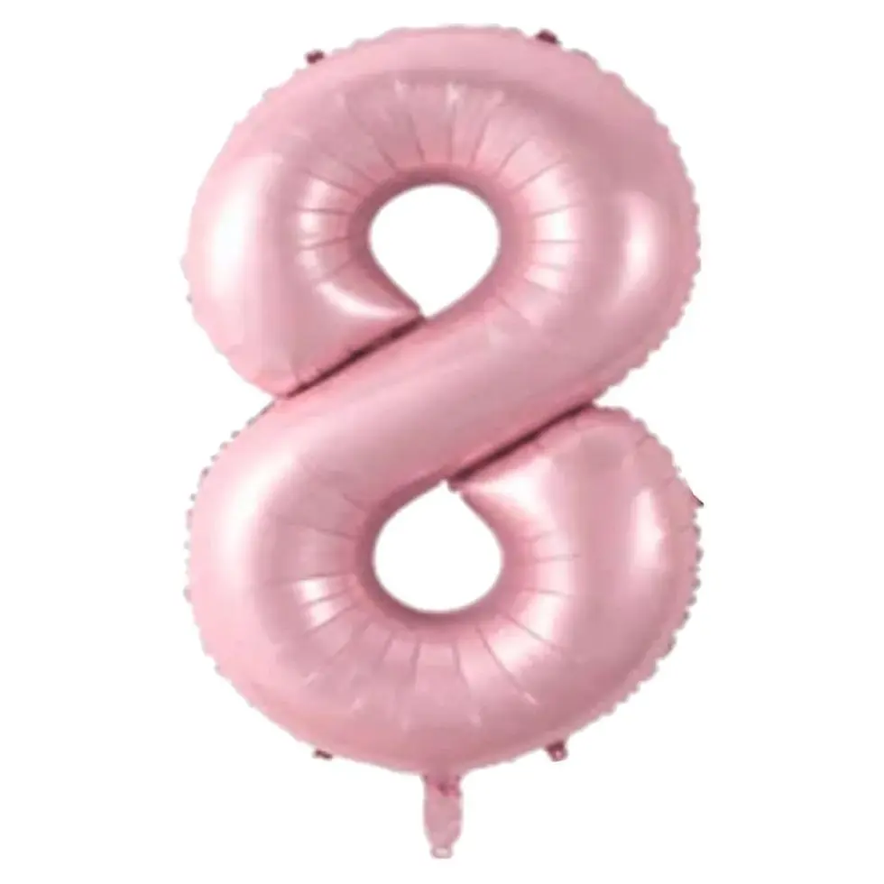 Thumbnail: 34" (76 Cm) Pembe Rakam Folyo Balon