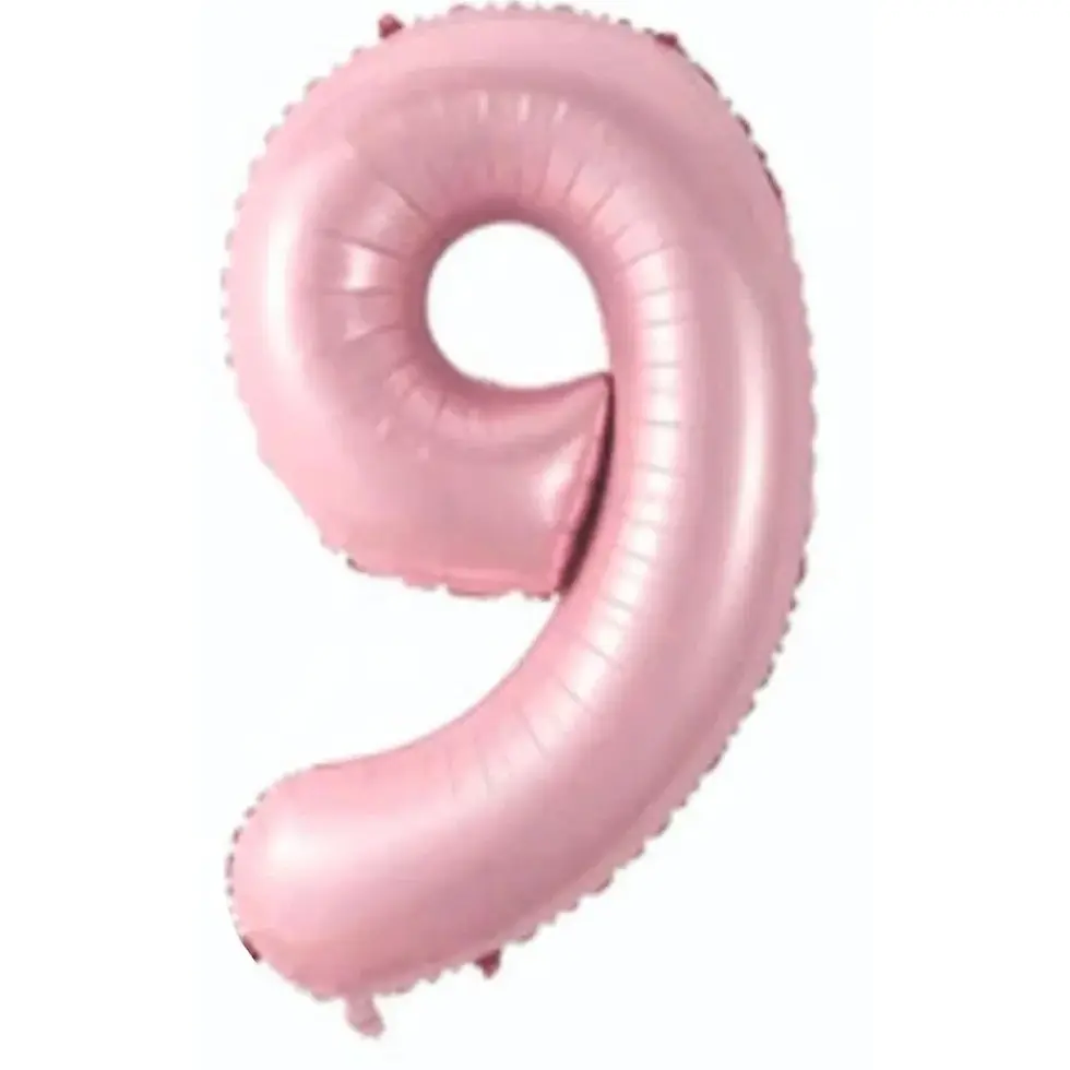 Thumbnail: 34" (76 Cm) Pembe Rakam Folyo Balon