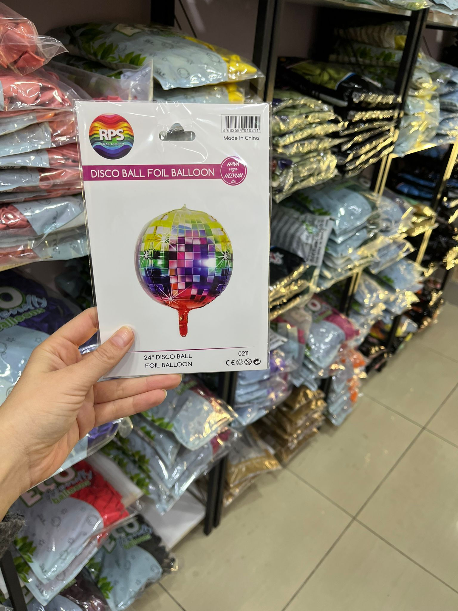 Folyo Renkli Disko Topu 24"