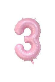 Thumbnail: 34" (76 Cm) Pembe Rakam Folyo Balon