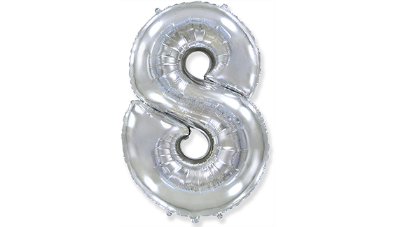 Küçük resim: 16" (36cm) Silver Rakam Folyo Balon