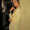 Thumbnail: Cream white cardigan with black textile leather