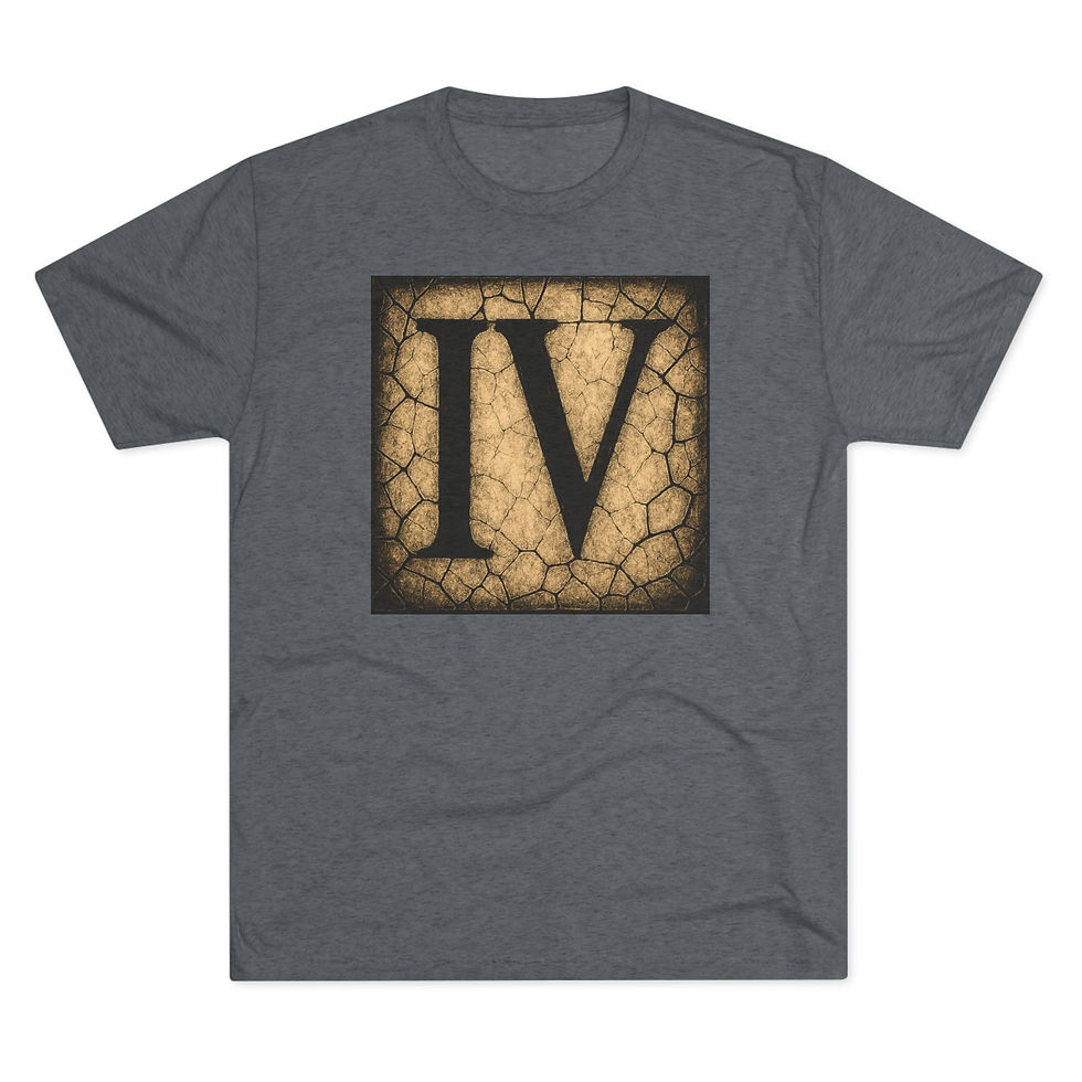 Thumbnail: Roman Numeral IV Vintage Crackle Tee — Fourth Anniversary/Birthday Shirt