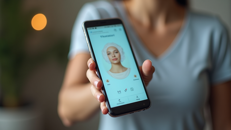 Close-up view of a smartphone displaying a virtual therapy app interface