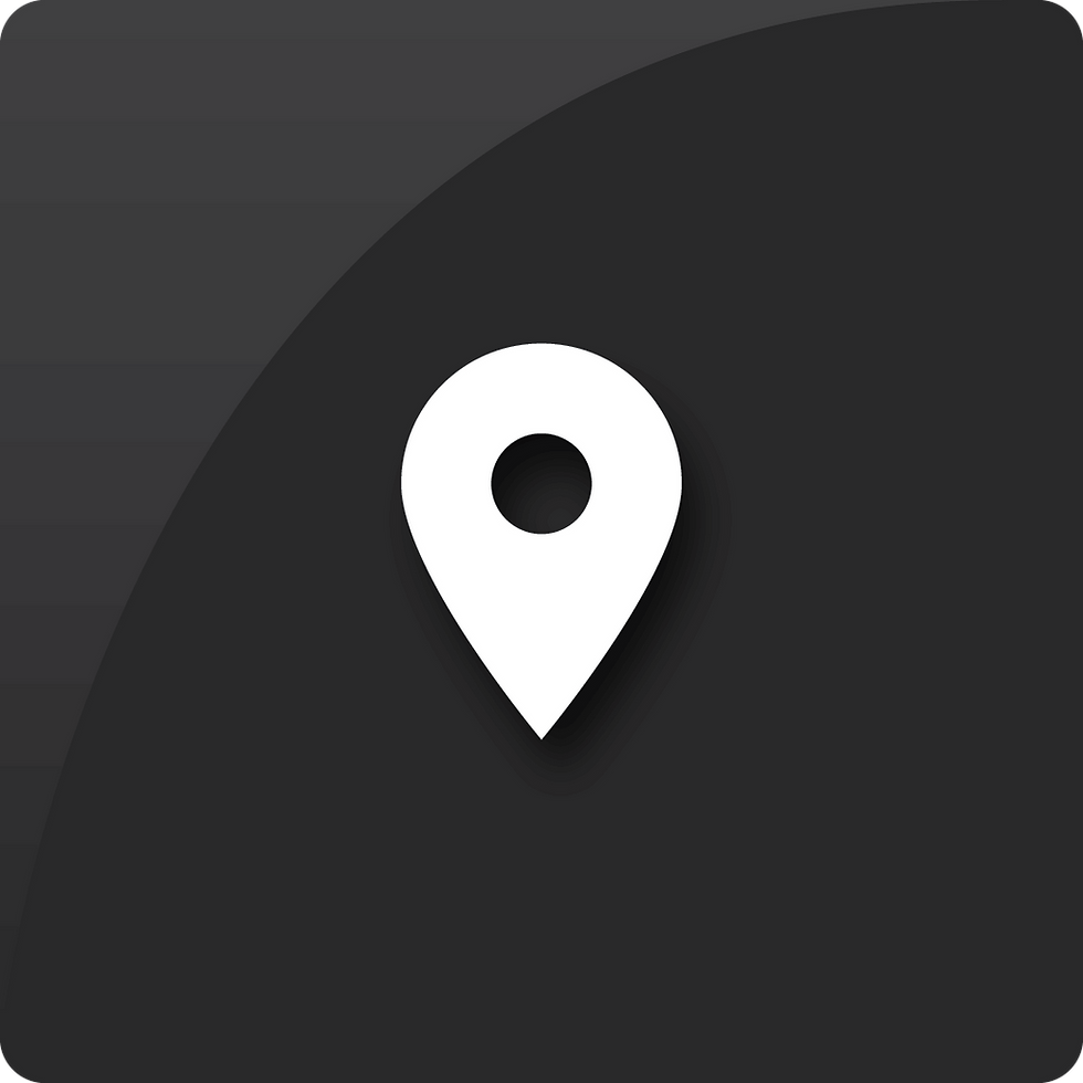 White location pin icon on dark background