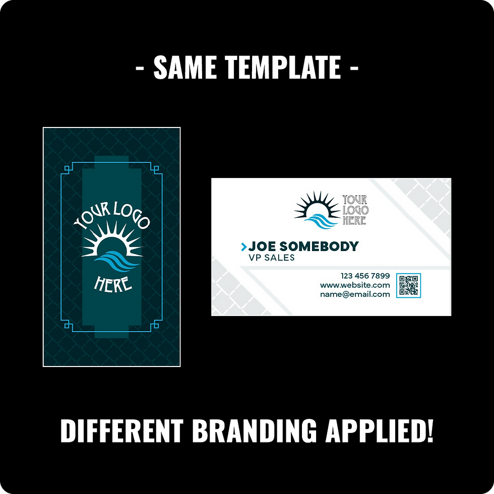 Thumbnail: Business card template: different branding applied