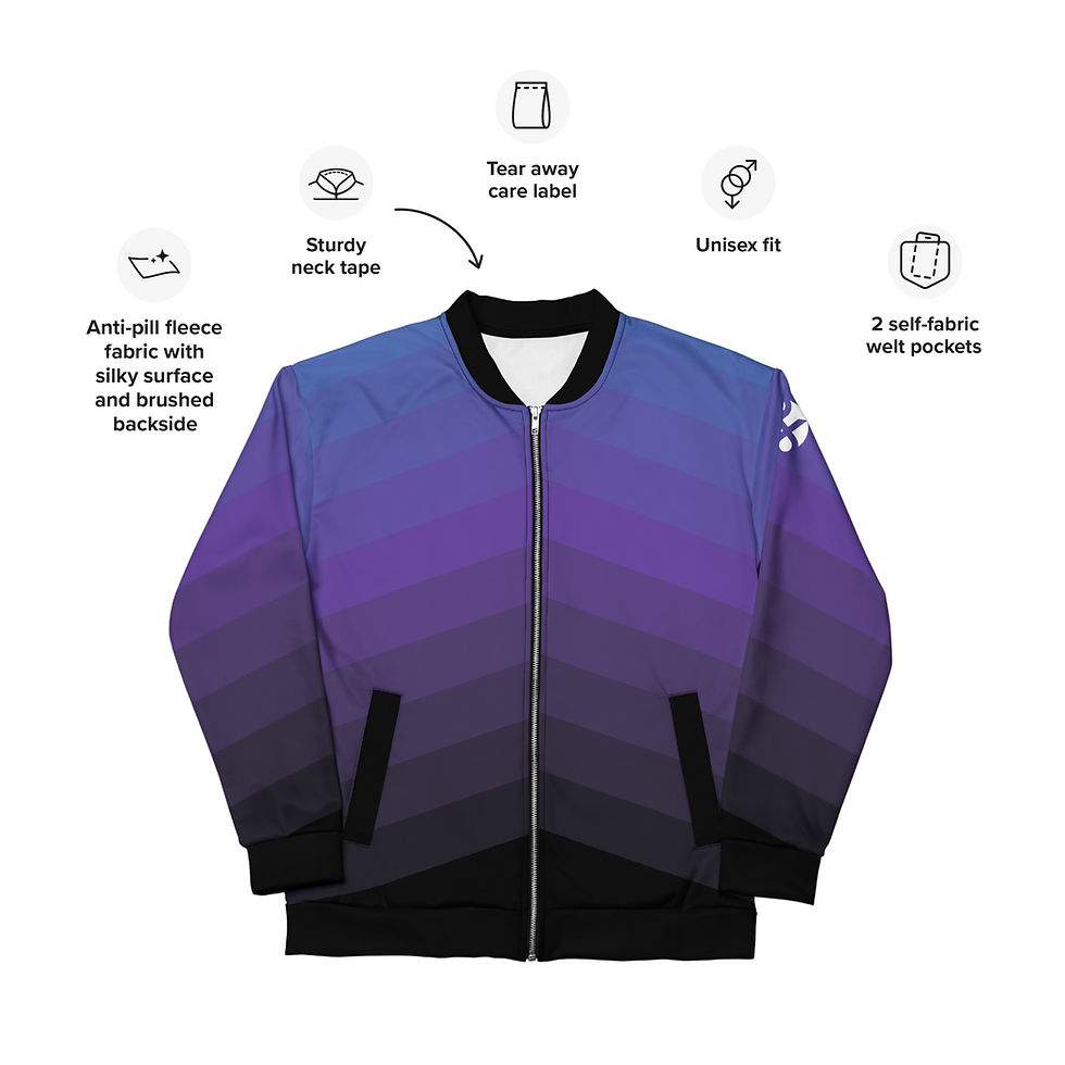 Miniatura: Purple ombre bomber jacket with pockets
