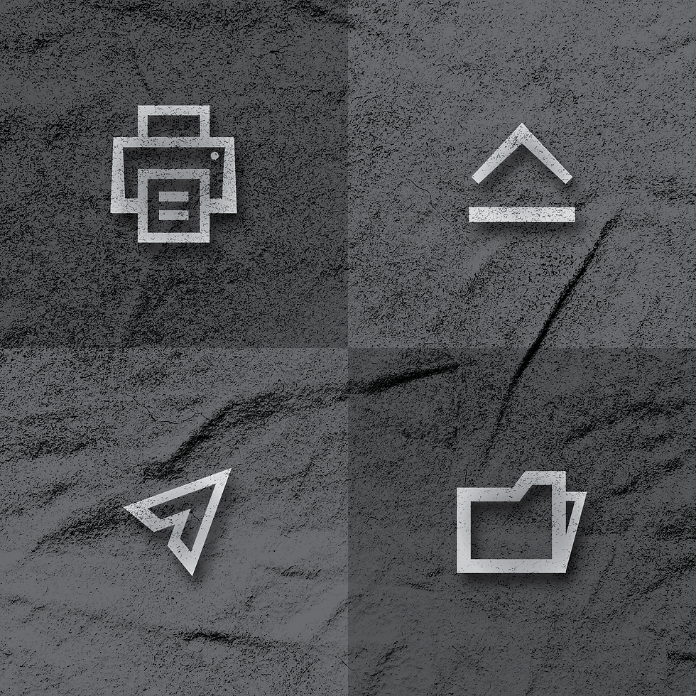 Thumbnail: Print, upload, share, save document icons