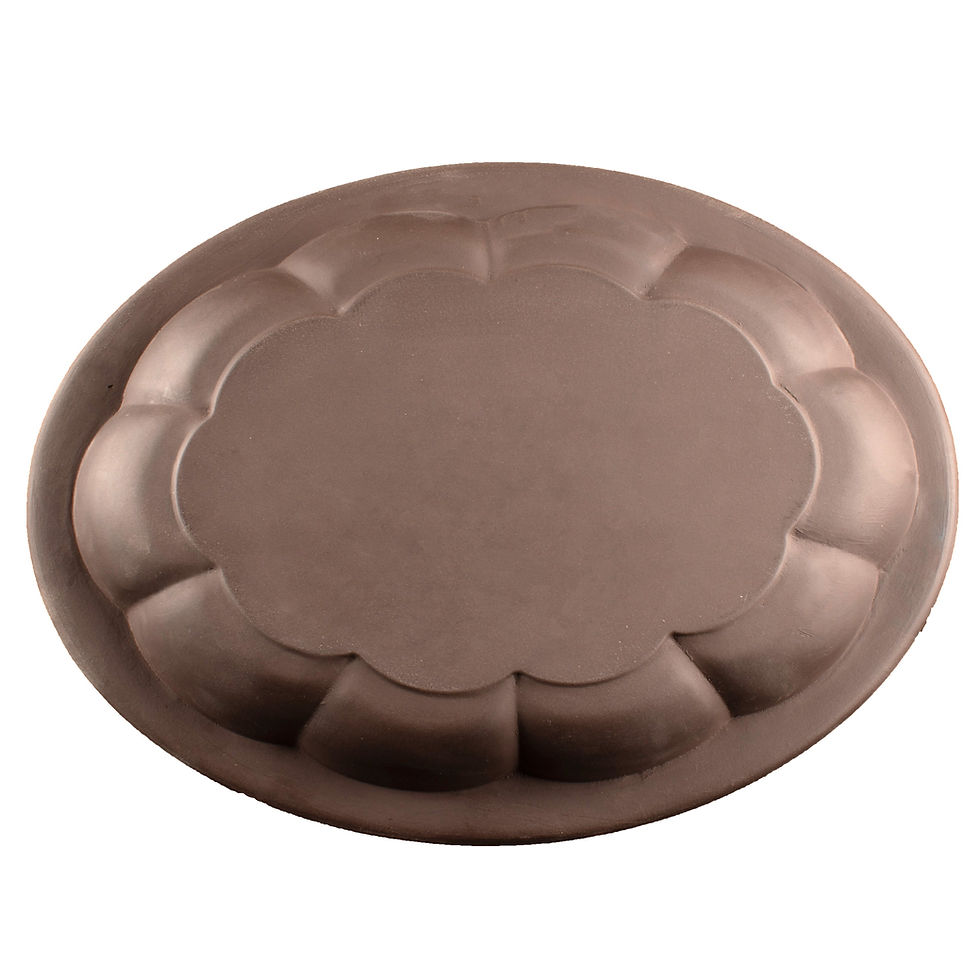 Thumbnail: Oval Platter - Blue Rose Bud