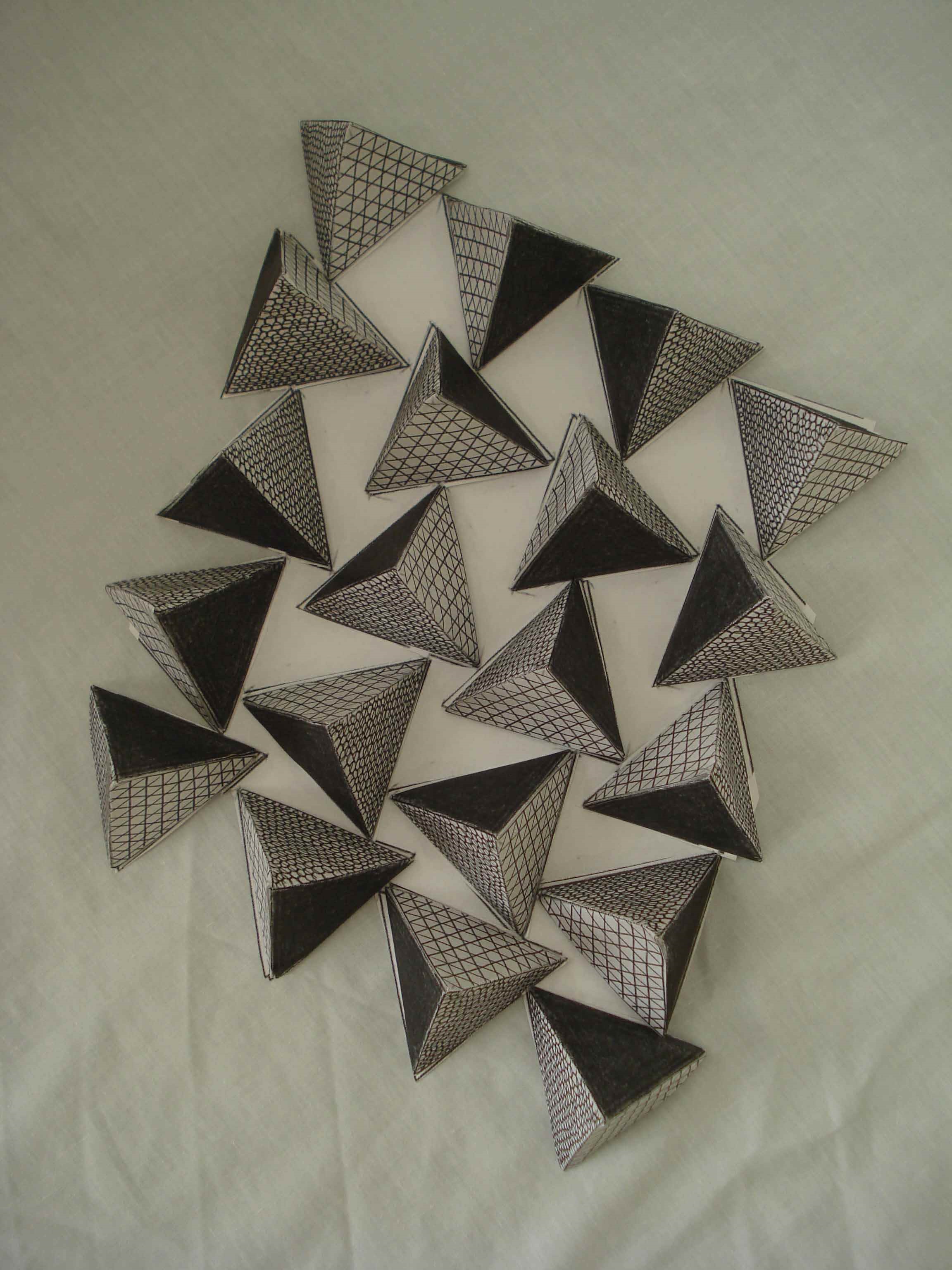 Tumbling tetrahedra, detail