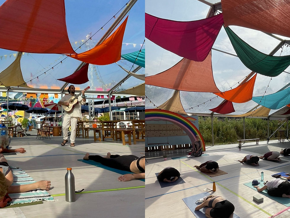 Outdoor Yin Yoga with Live Guitar at the Street Food Festival Zurich
