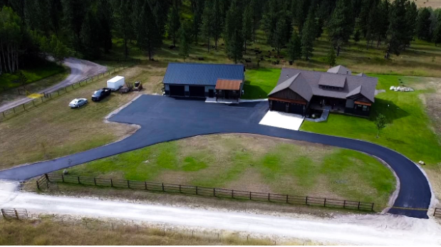top view of new asphalt