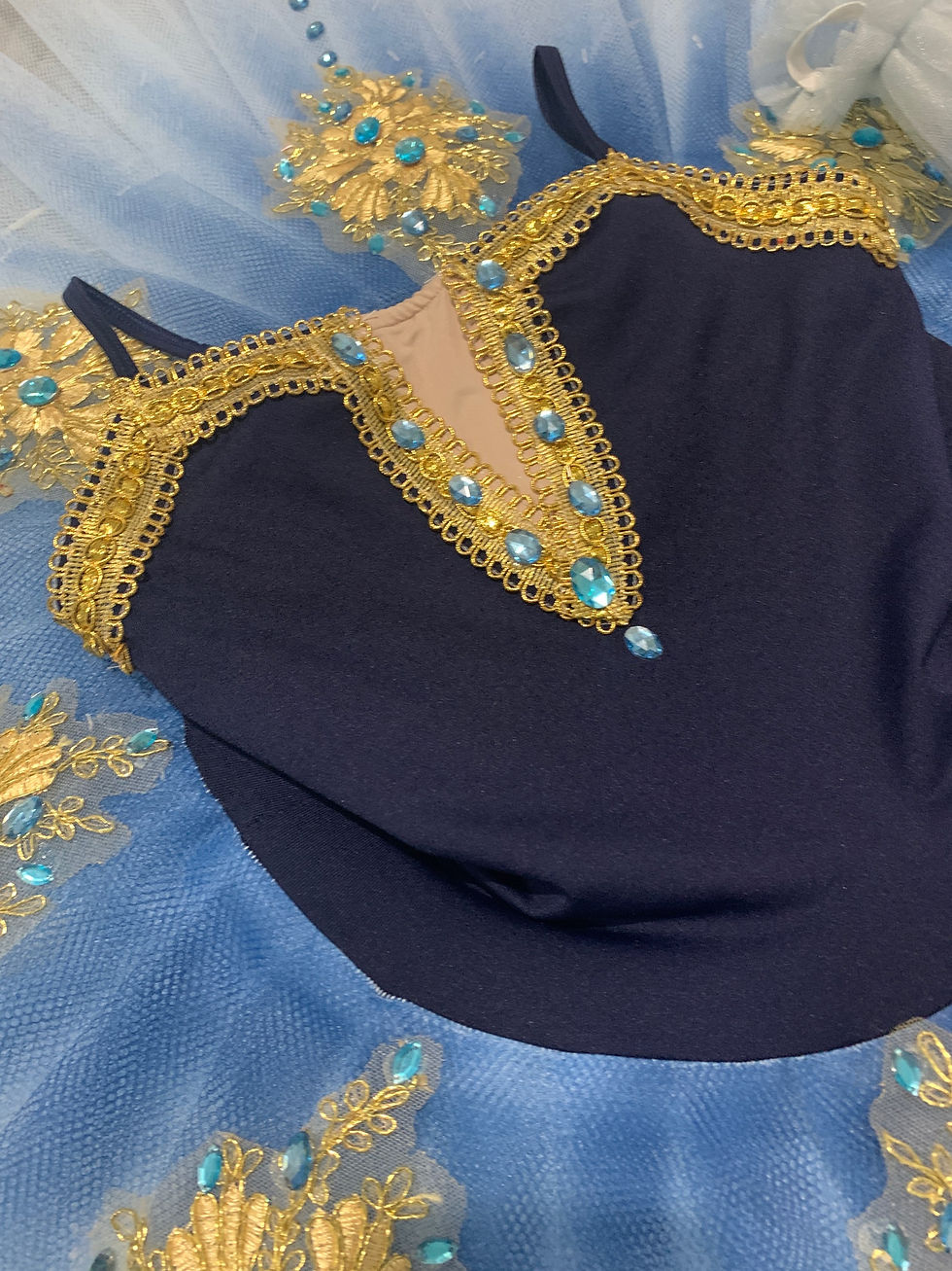 Miniatura: Tutu Azul marinho e Dourado