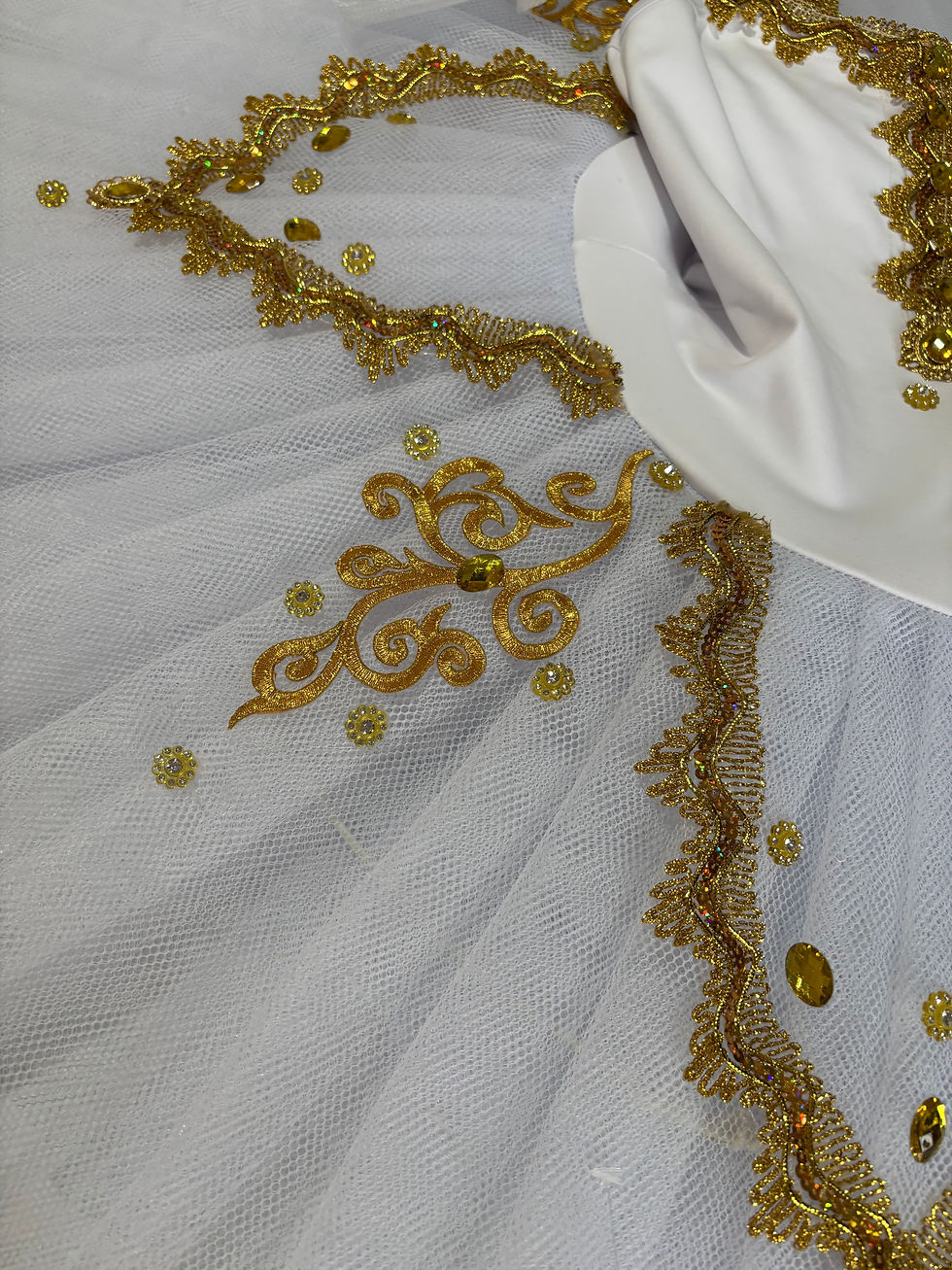 Miniatura: Tutu Bandeja Branco e Dourado
