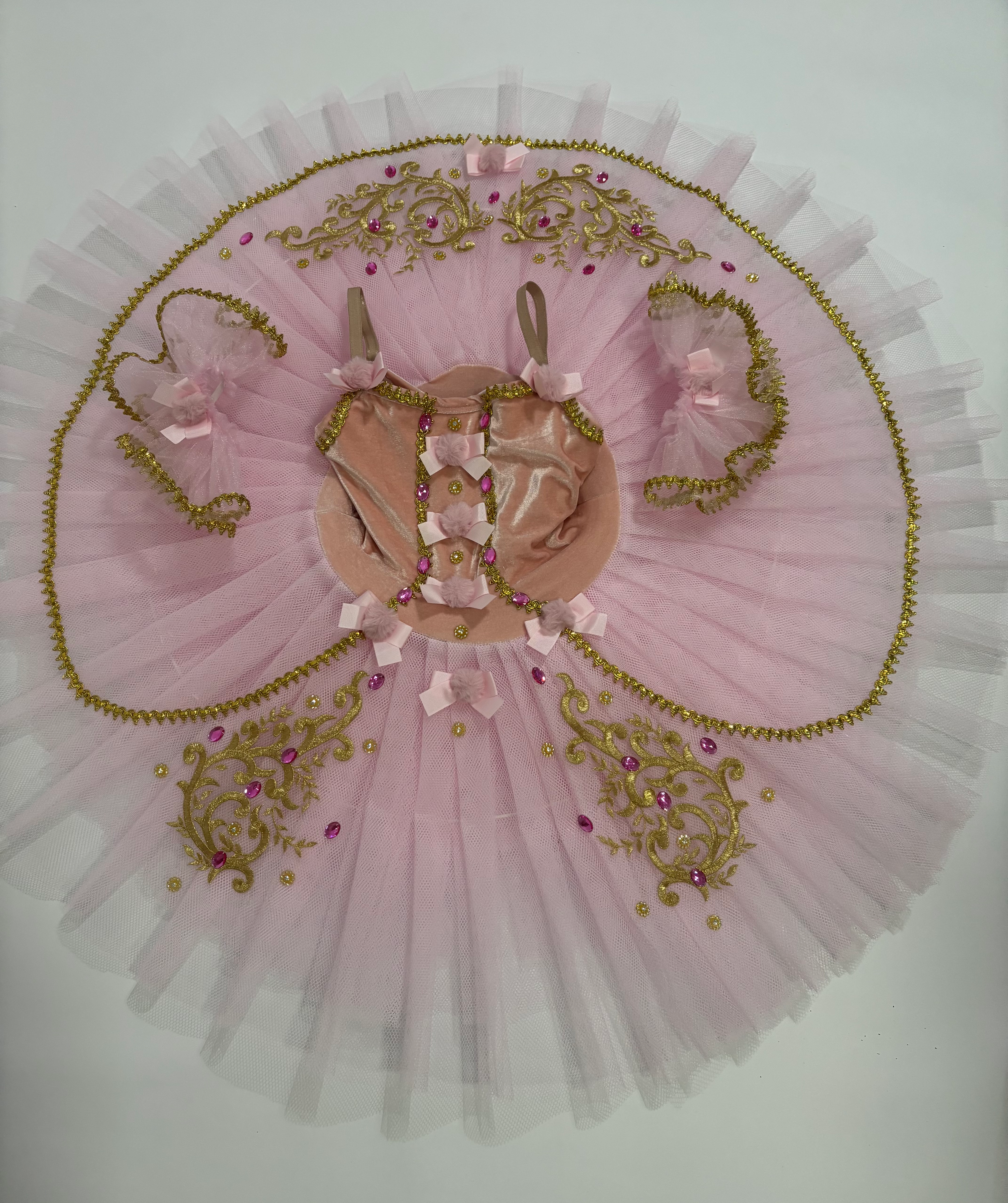 Tutu bandeja em veludo rosa
