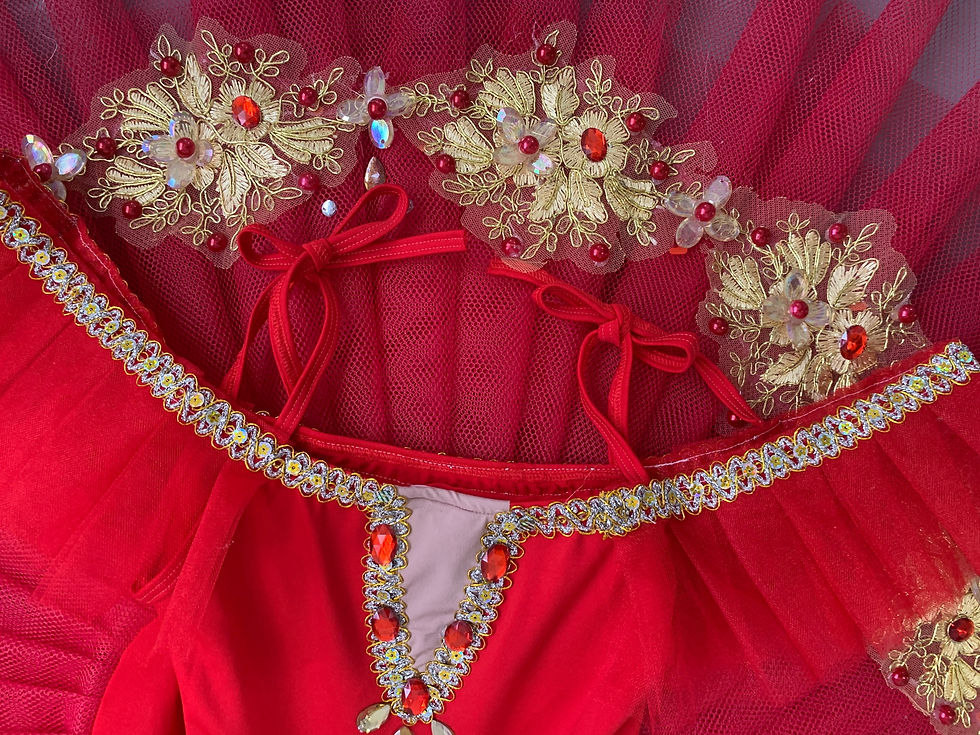 Miniatura: Tutu bandeja vermelho e dourado