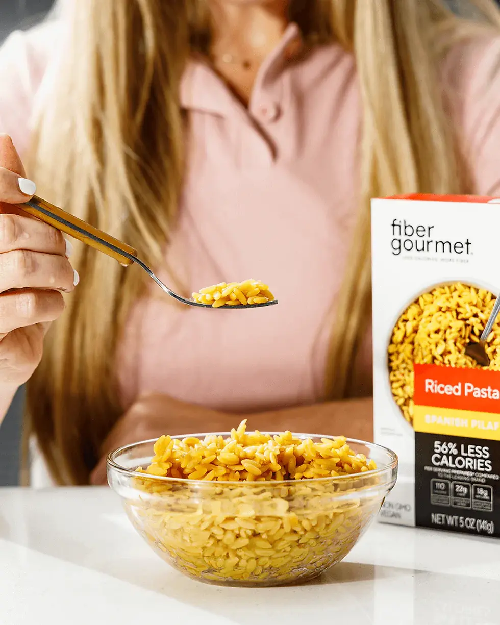 Thumbnail: Fiber Gourmet Riced Pasta - Spanish Pilaf low-calorie low-carb