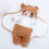Thumbnail: Baby Hooded Swaddle Blanket Cute Bear Fleece Swaddle Cappuccino