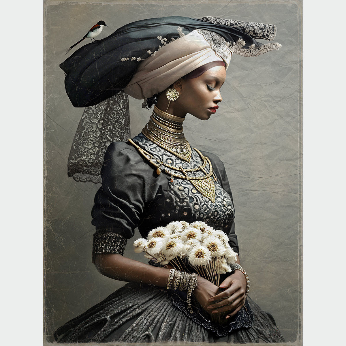 Princesse Aïssata - Papier froissé plissé Artysse