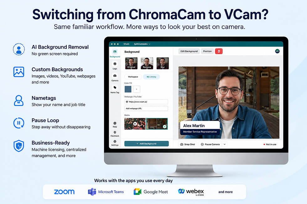 Switching from ChromaCam to VCam?