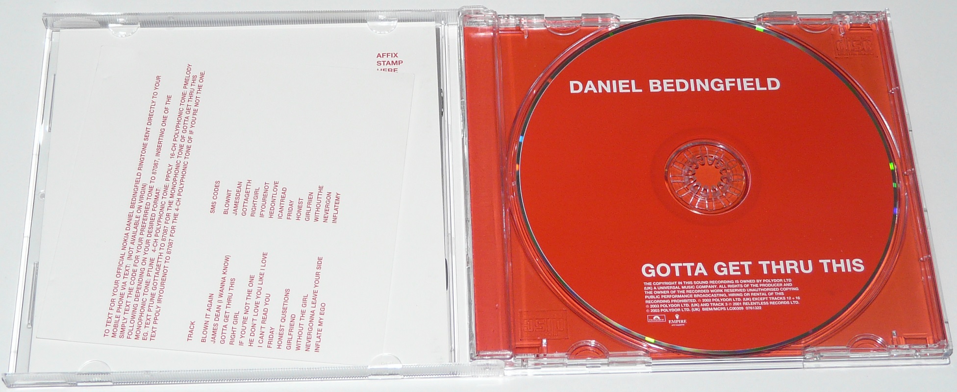 Daniel Bedingfield Gotta Get Thru This CD Album (2002) eBay