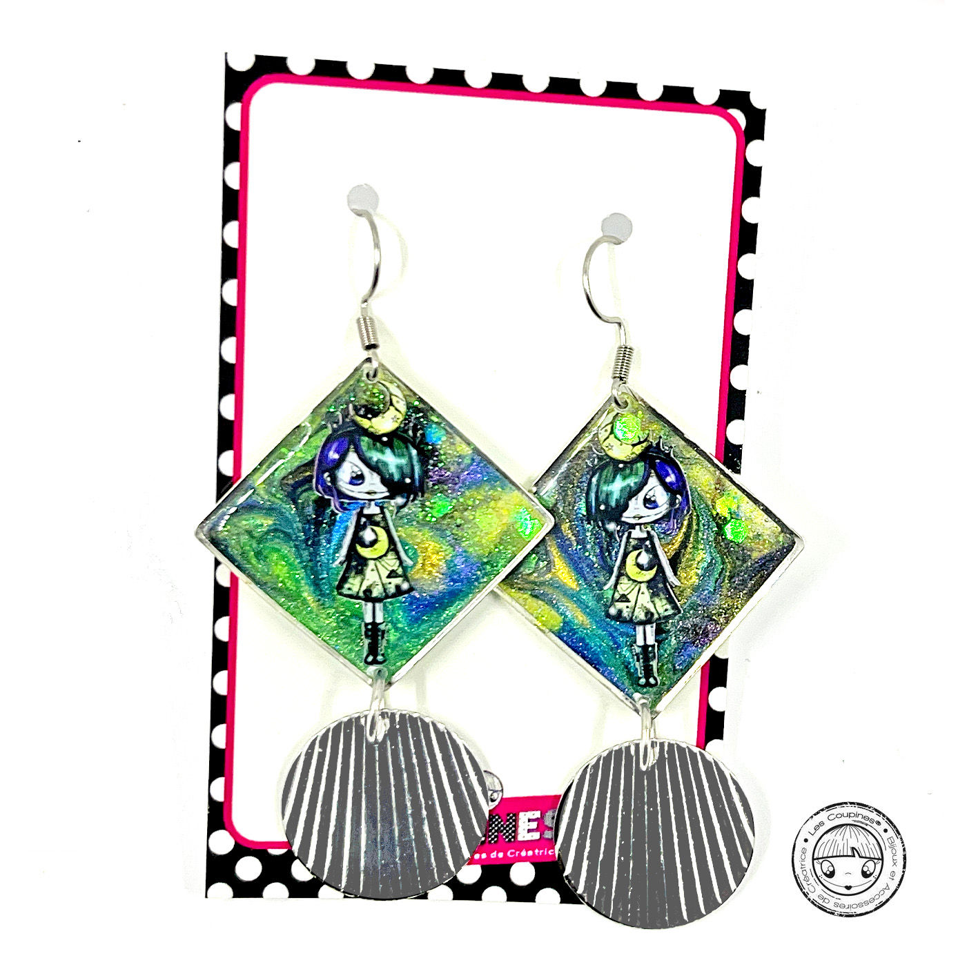 Boucles d’oreilles Coupine Louna – Modèle Losange Graphique