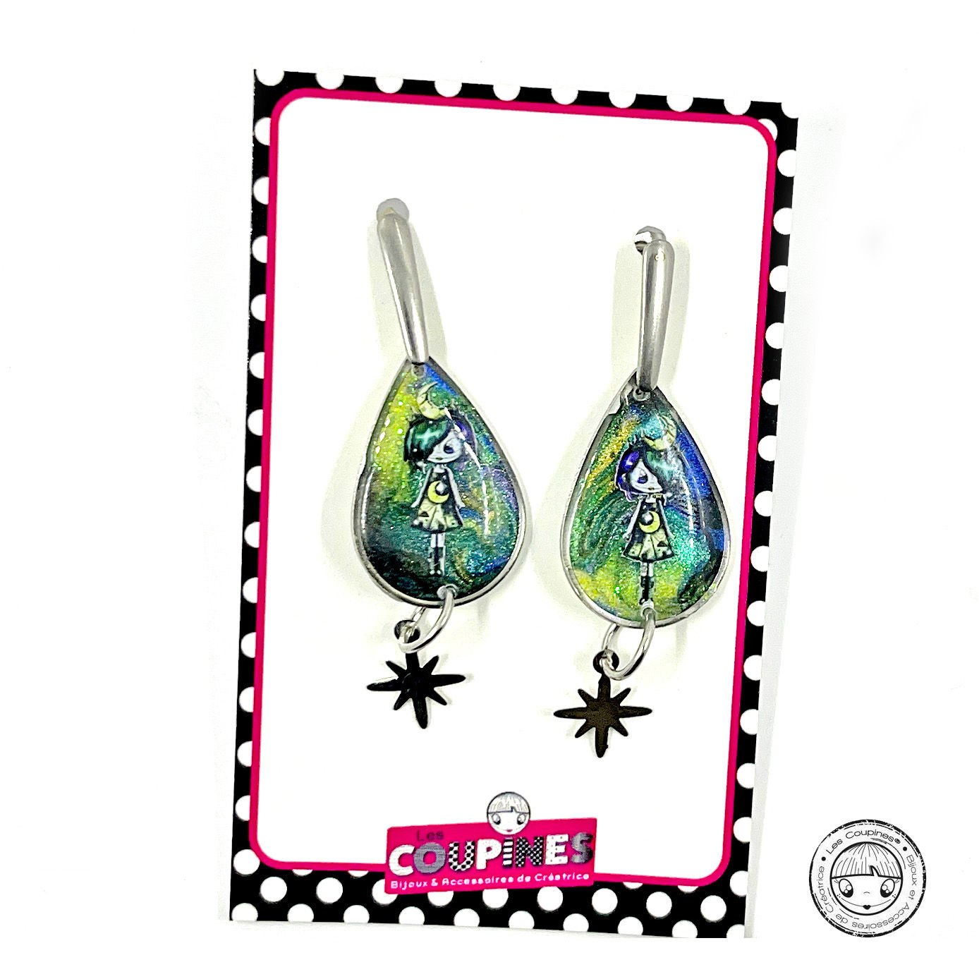 Boucles d’oreilles Coupine Louna – Modèle Goutte Étoilée