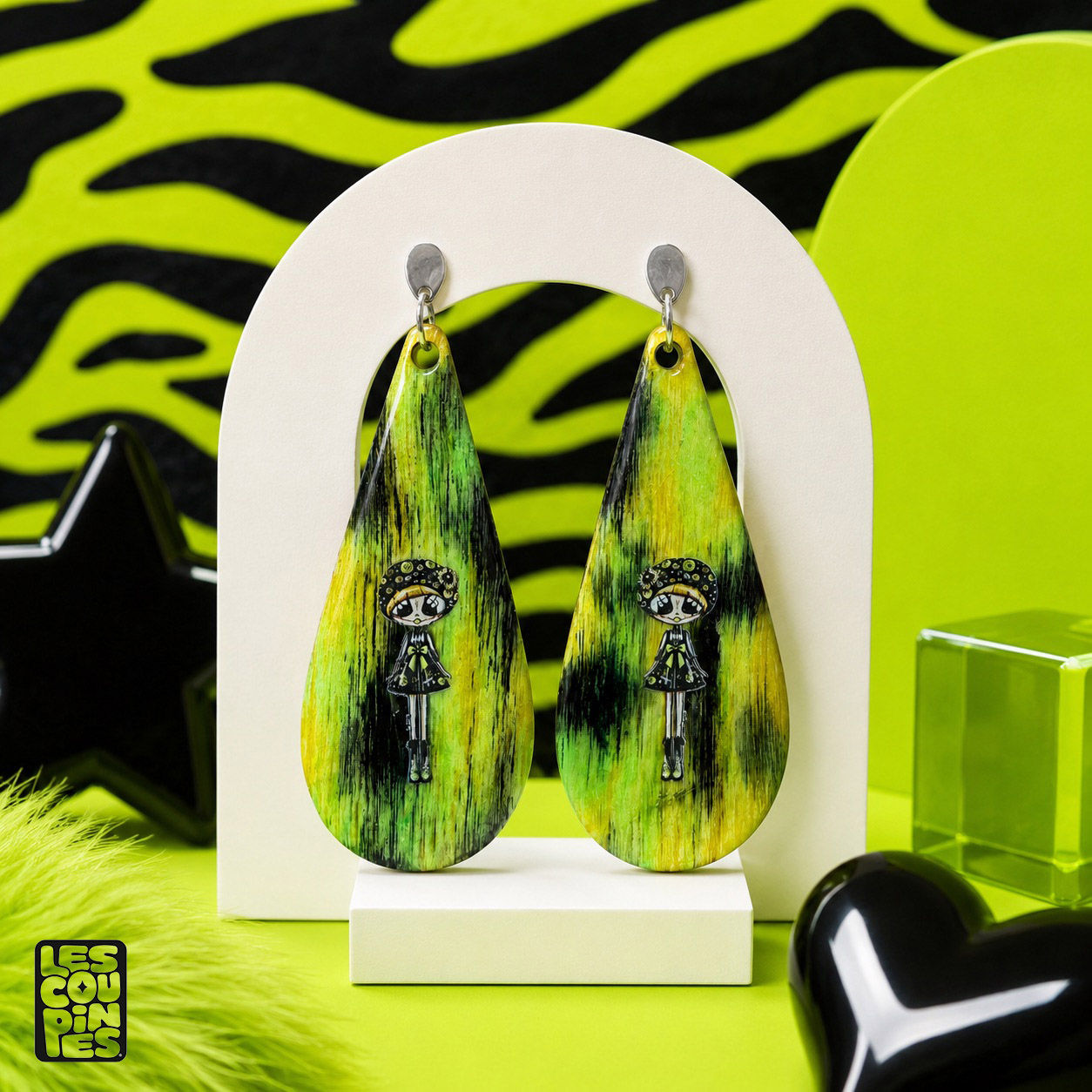 Boucles d'oreilles bois Coupine Mireille