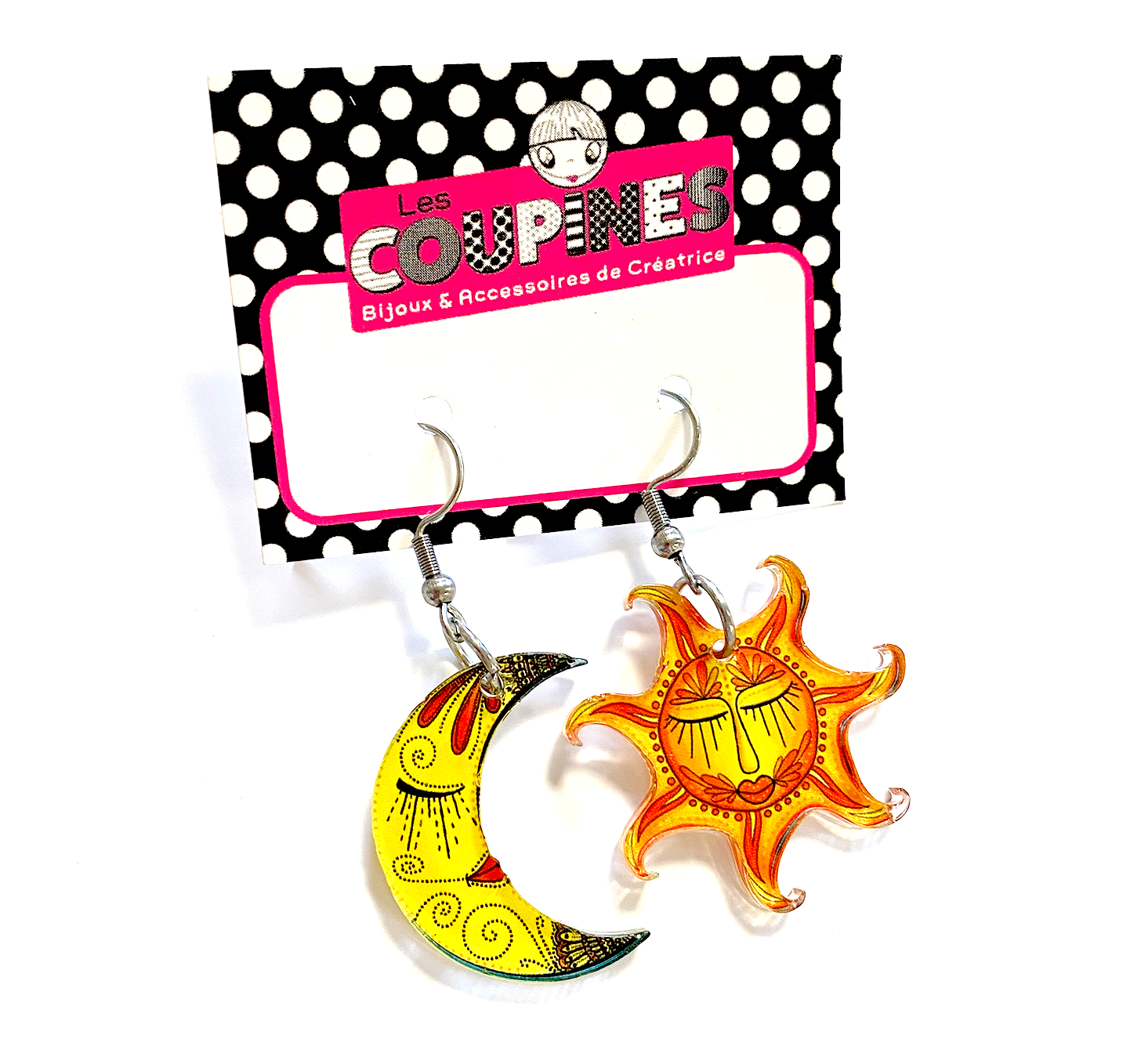 Boucles d'oreille Lune/Soleil