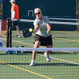 pickle ball players in action