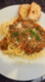 Tuna Pasta with Garlic French Baguette
