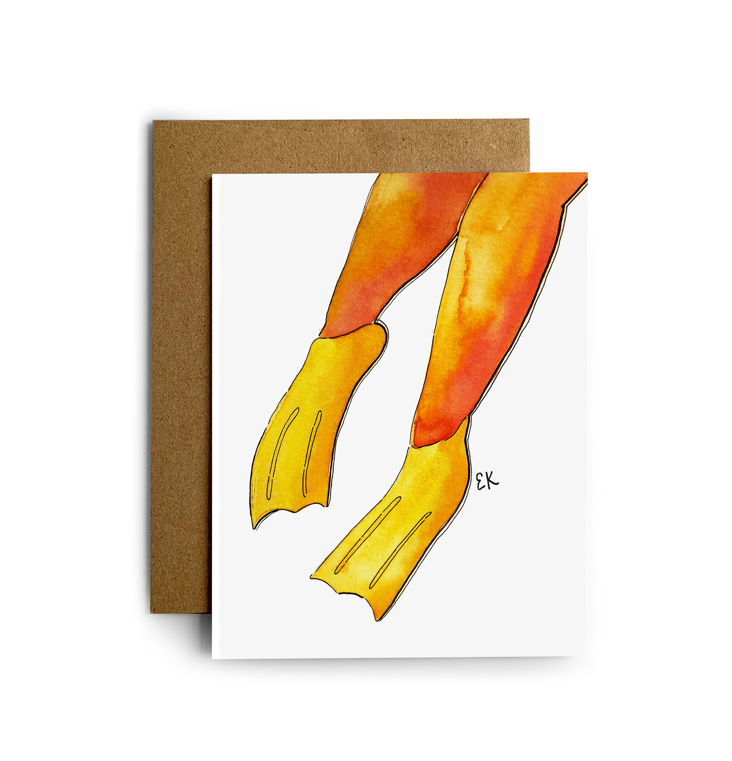 Diver Legs Greeting Card