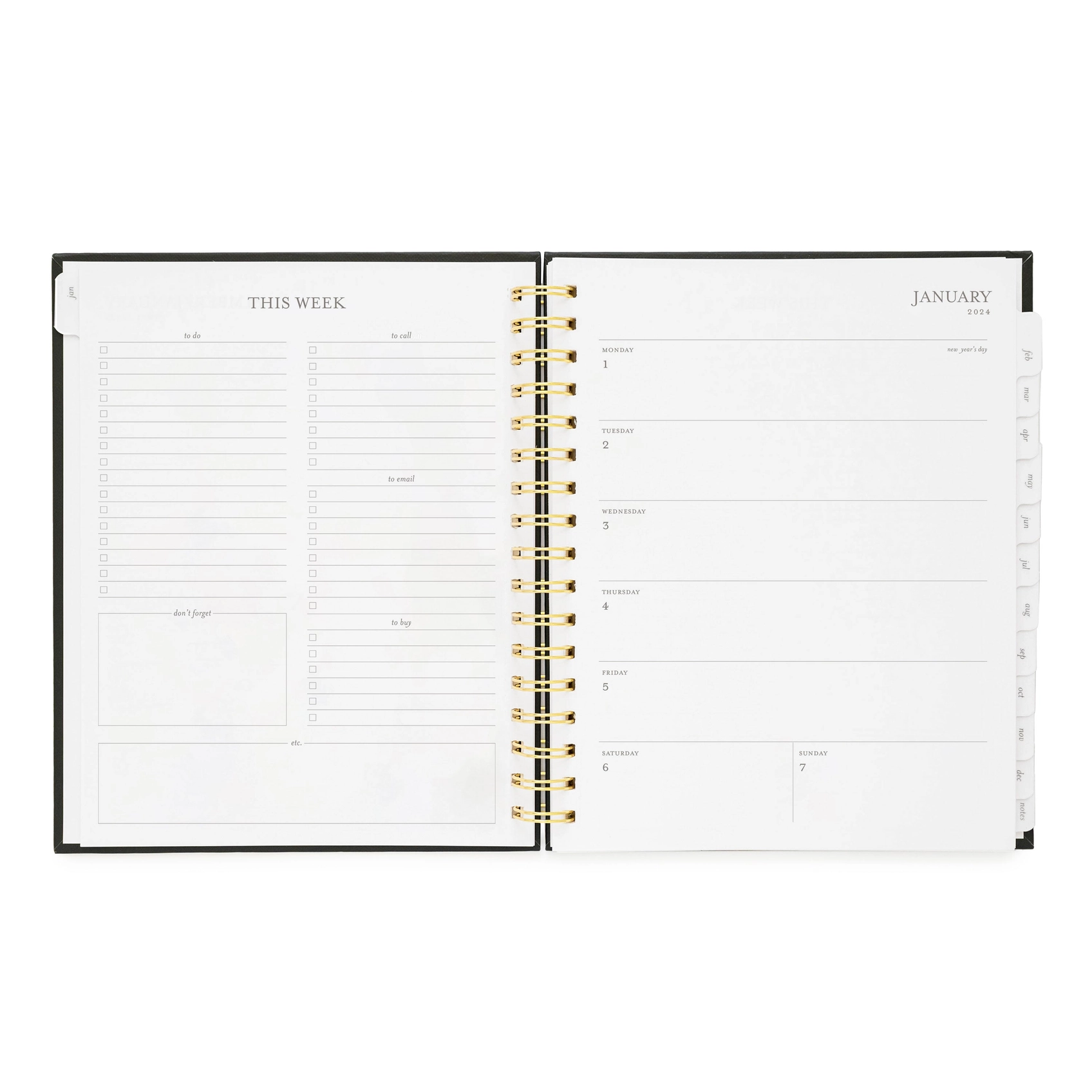 2024 Office Green Signature Spiral Planner Eileen Graphics