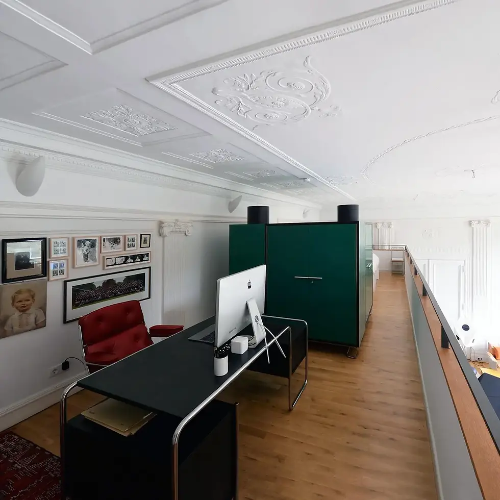 Thumbnail: Customizable Storage Cabinet in Lacquered Wood and Tubular Steel Hardware