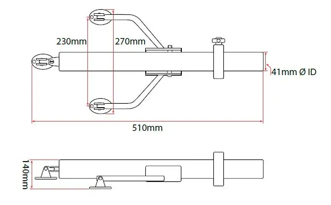 Thumbnail: OCEANBLUE OUTRIGGERS - OUTRIGGER BASE WISHBONE - STAINLESS STEEL