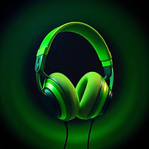 limelite green headphones with mics in a blackhole.jpg