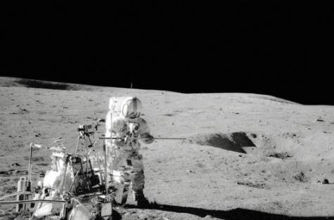 The Apollo 14 crew module landed on the moon forty-four years ago as seen in thi