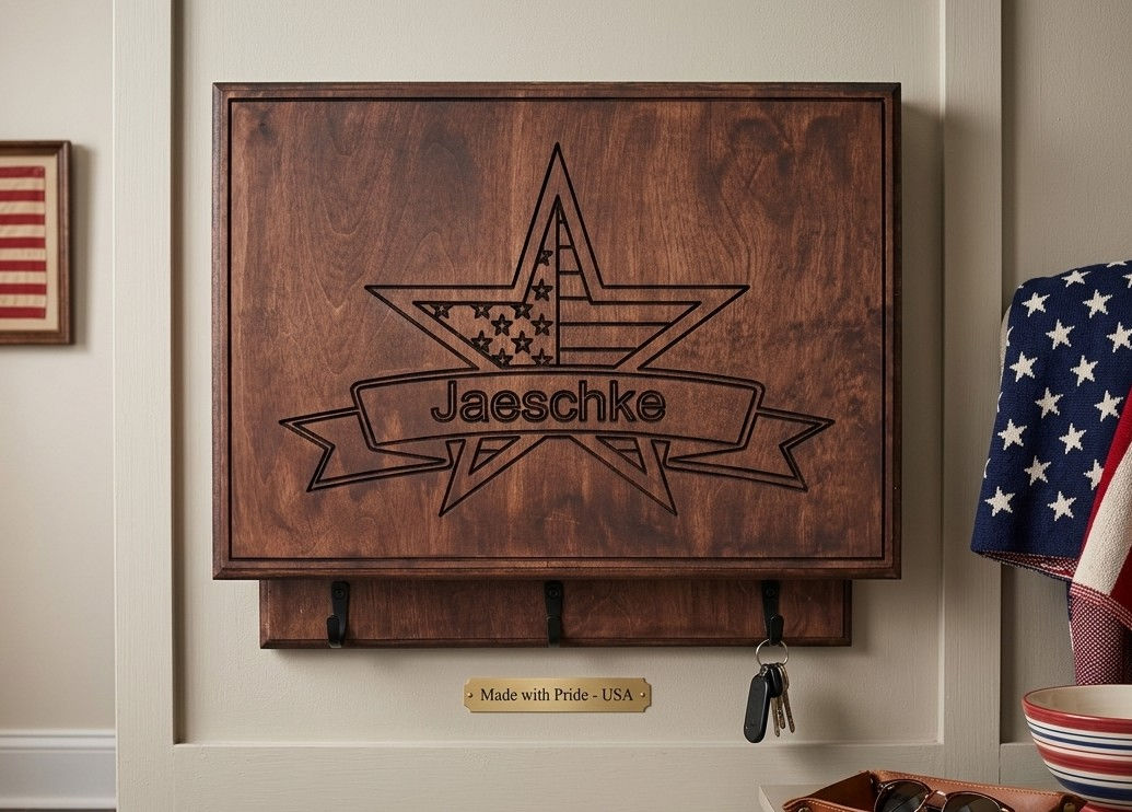 JWin Compact (Small) Conceal Cabinet "Patriotic Star"