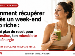 Comment récupérer après un week‑end trop riche : Le mini plan de reset pour ta digestion, ton microbiote et ton énergie