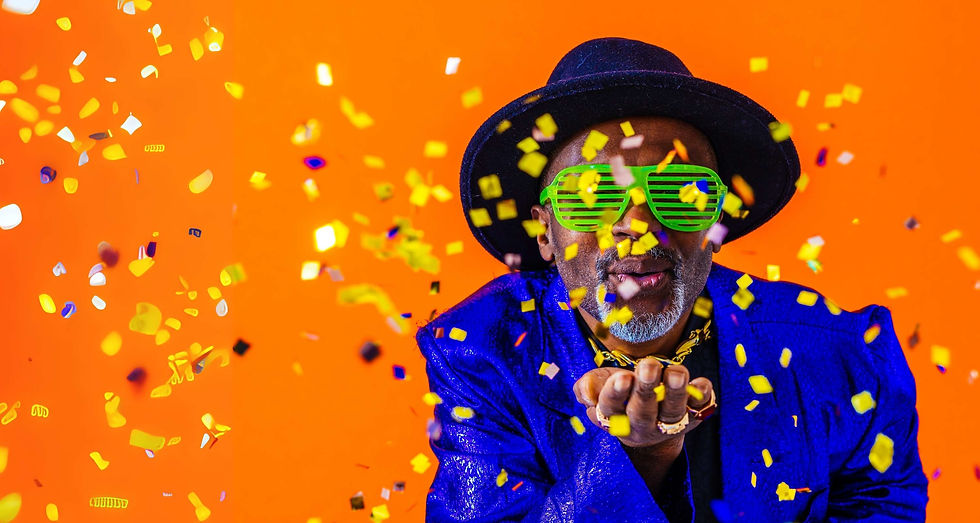 Older man celebrating a business offering a pensioners deal