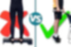 A woman doing the classic straight-leg heel raise exercise over the side of a step with a big red cross behind her. And a man performing the straight-leg heel raise exercise to floor level with a green tick mark behind him.