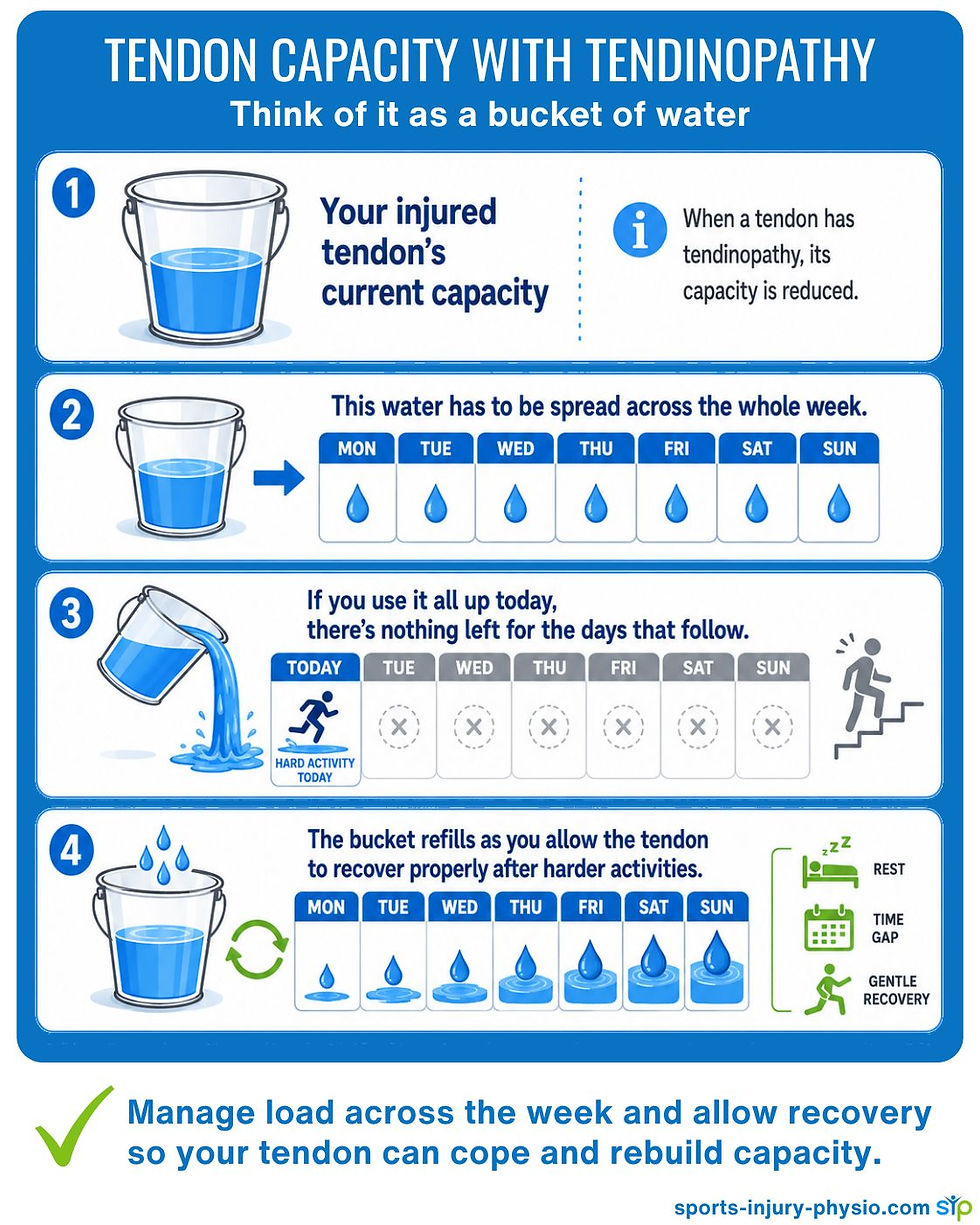 Infographic illustrating the tendon capacity metaphor.
