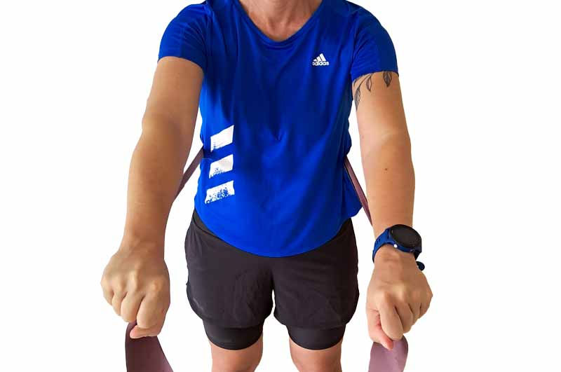 Punching with your wrist turned so your palms face down work the wrist extensor muscles harder.