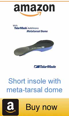 Short insole with metatarsal dome