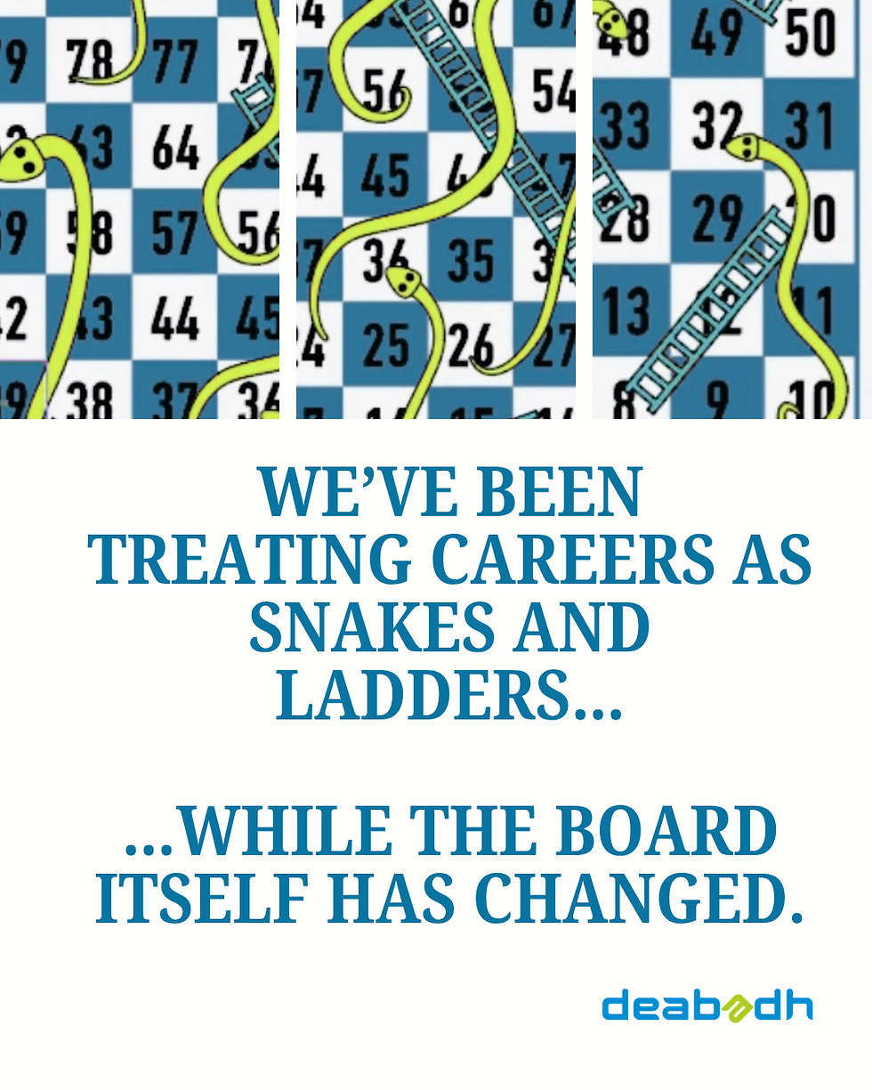 Snakes and Ladders board symbolizing the need to rethink traditional talent and career models