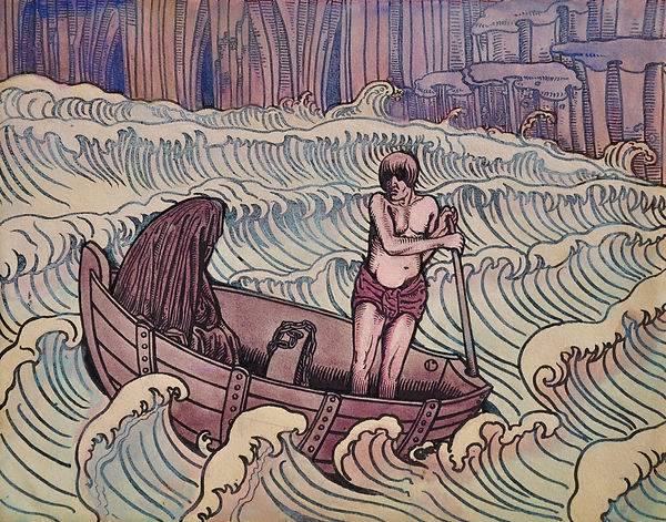 Charles DOUDELET - Charon ou Le Nautonier Maudit - ca 1896