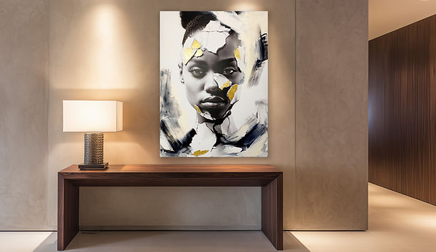 Ayana als modernes Wandbild in einer eleganten Lobby