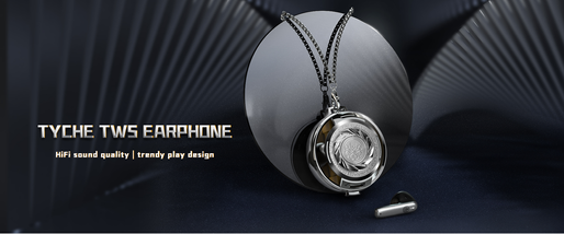 Recci Angle-Wing Necklace In-ear Bluetooth Handsfree Ακουστικά με Θήκη Φόρτισης Ασημί